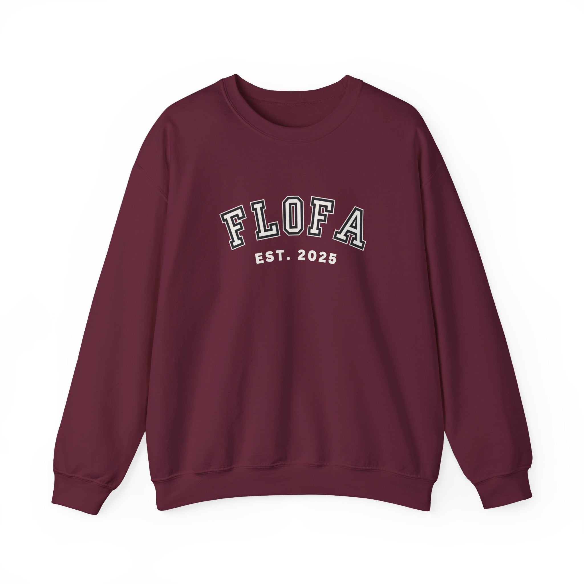 Heavyweight 2025 College Crewneck Sweatshirt in Maroon