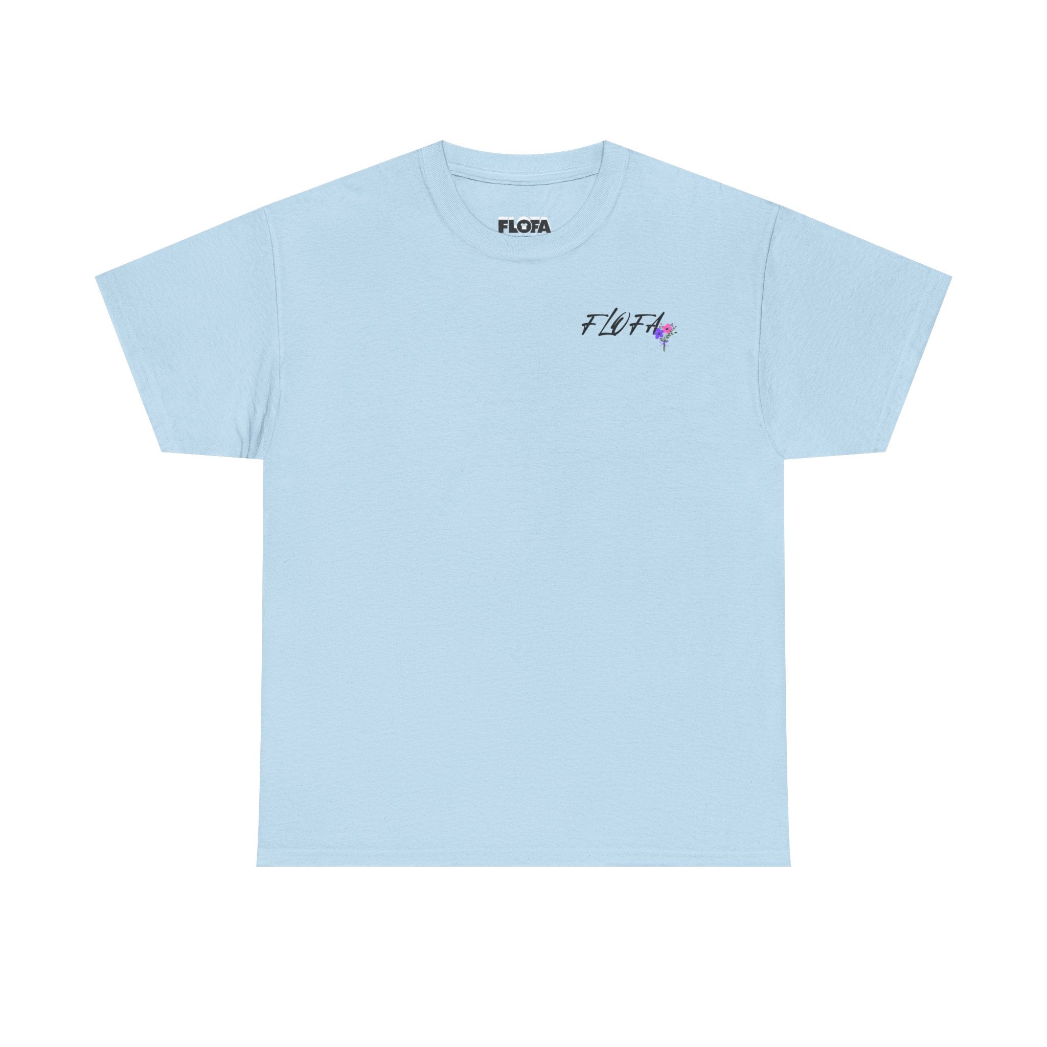 Heavyweight Floral Tee in Light Blue