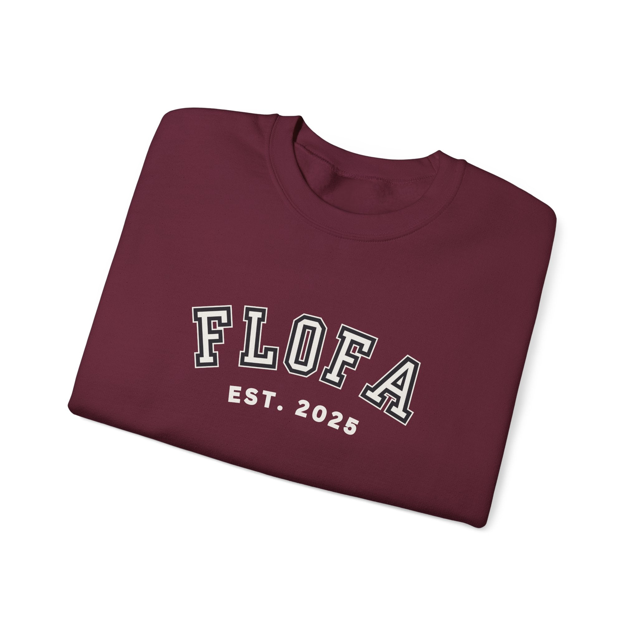 Heavyweight 2025 College Crewneck Sweatshirt in Maroon