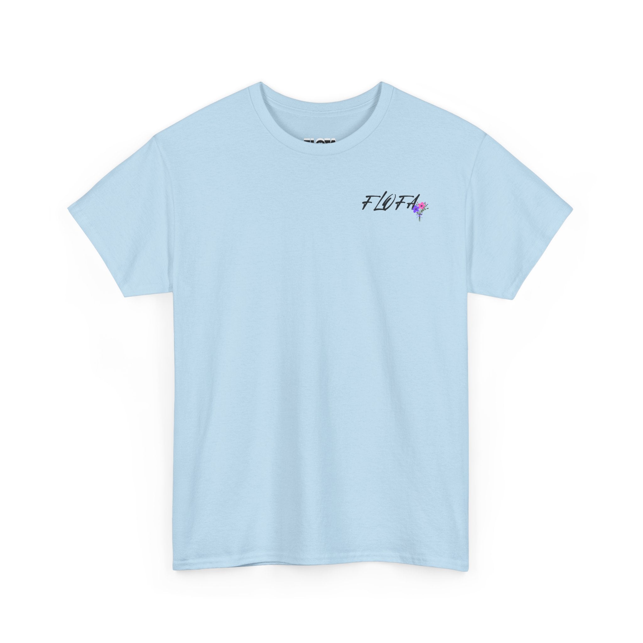 Heavyweight Floral Tee in Light Blue